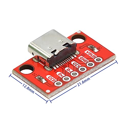 10 piezas conector hembra USB Tipo C placa breakout miniatura 2