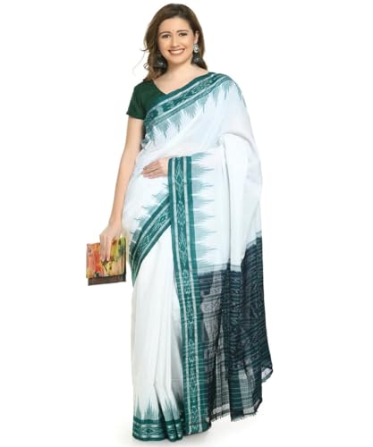 Image of Nuapatna Cotton Saree of Odisha Ikkat Orissa Traditional Handloom Sari | Bomkai | Pata | Nuapatana | sambalpuri saree | khandua patta sare | without Blouse S8