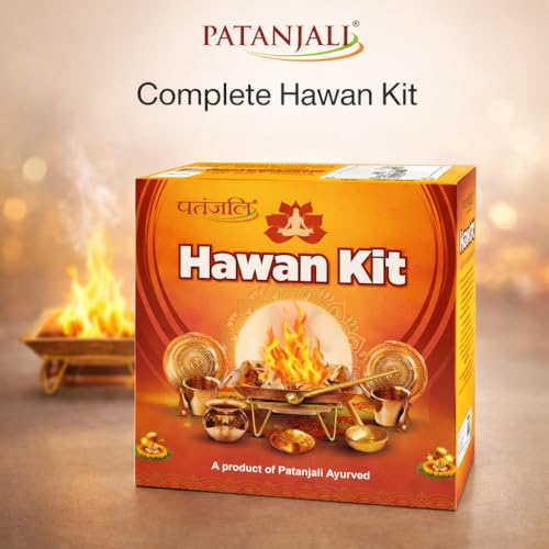 Image of PATANJALI HAWAN KIT (KUND-1 | Stand-1 | Big Plate-2 | LOTA-1 | Diya-1 | Big Spoon-2 | Small Spoon-2 | Small Plate-2 | Glass-2)