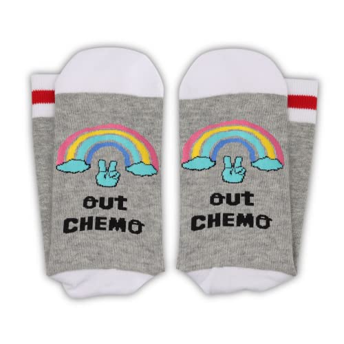 GJTIM 2 Pairs Women Peace Out Chemo Last Day Of Chemo End Chemotherapy Cancer Novelty Battle Cancer Gift Socks3