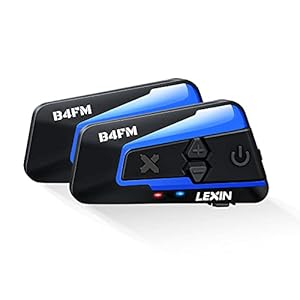 LEXIN Motorfiets headset intercom, bluetooth hoofdtelefoon motorhelm met FM-communicatiesysteem intercominstallaties…