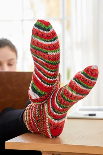 Image of Premier Yarns Fruits, Acrylic Sock Yarn, 2-Pack Bundled with Bella's Crafts Stitch Markers (Watermelon)
