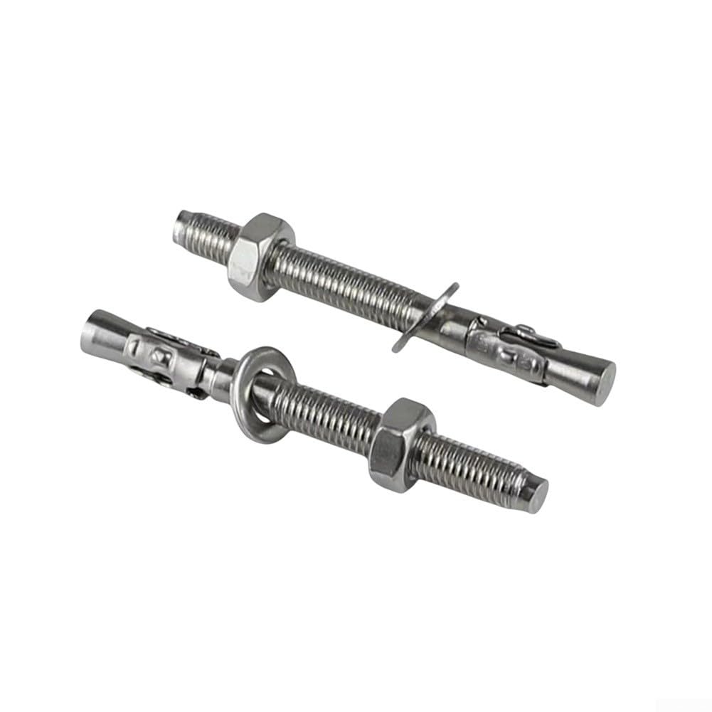 304 Stainless Steel Heavy Duty Anchor Bolts, Expansion Fasteners for Concrete and Masonry, Industrial Grade Wall Mounting Construction Hardware, 10 Pack(M8*90)