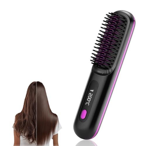 Go Brush Pro UK 2026 Cordless Hair Straightener with Ionic Technology USB Rechargeable for Travel 5 Adjustable Heat Settings & LED Display MCH Ceramic Heating for Fast Styling