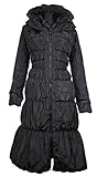  Italy Donna Damen Lang Wintermantel Mantel Steppmantel Parka Ballon Lagenlook Trench Coat schwarz 36 38 S M warm Jacke (36)