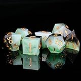Cttasty Dice Set Resin Sharp Edge DND Dice Set Handmade 7pcs Polyhedral Dice Set DND RPG MTG Role Pl