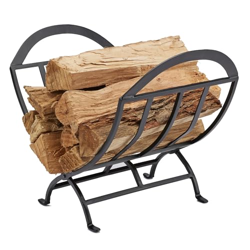 UniFlame, W-1038, Black Wrought Iron Firewood Log Rack