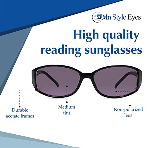 In Style Eyes Stylish Full Reader Sunglasses - Full-Rimmed, Oval Frame Cheater Glasses - Medium Tinted3