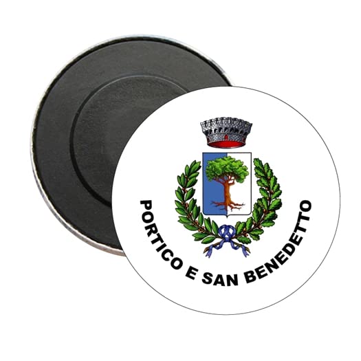 ROUND MAGNET. - EMBLEM BLASONE ARMORIALE ARALDICO PORTICO E SAN BENEDETTO - FORLÌ-CESENA- ITALY