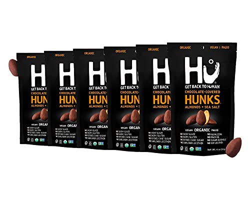 Hu Keto Friendly Vegan Nks |Sea Salt Chocolate Covered Almonds, 6 Pack, Non-GMO, Gluten Free, Paleo, Organic Dark Chocolate