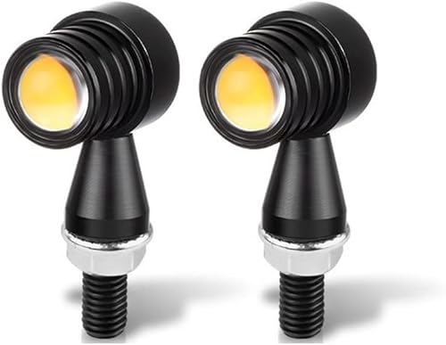 Motorcycle Turn Signal Light Mini Bullet Moto Amber Flashing Light Indicator Signal Lamp For Cafe Racer For H&onda 12V (Color 2x Style B)