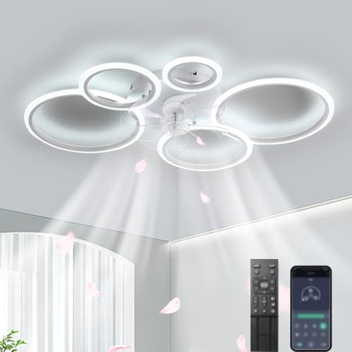 Ventilateur de plafond 6 vitesses silencieux doté de LED d'intensité variable