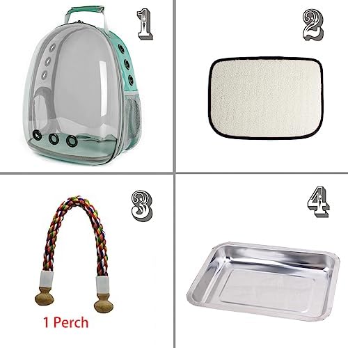 image for halinfer Bird Traval Carrier Cage, Clear Space Capsule Astronaut Backp