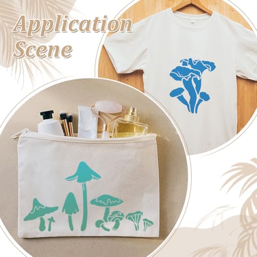 WEBEEDY 21-teiliges DIY Siebdruck Set Pilz Thema - Holz Siebdruckrahmen, Schablonen, Werkzeuge - Starter Set mit Anleitung für Erwachsene