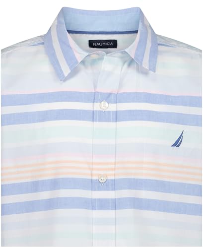 Image of Nautica Boys Short Sleeve Woven Button-Down Shirt. Light Weight & Breathable