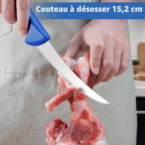 Plys Couteau Boucher Professionnel Couteaux a Desosser: 15.5cm Couteau Viande Tranchante – vue 2