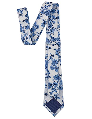 Image of Kebocis Mens Skinny Cotton Floral Tie for Men