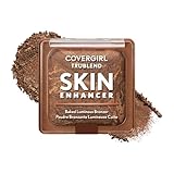 COVERGIRL TruBlend Skin Enhancer Baked Luminous Bronzer, with Hyaluronic Acid & White Rose Extract, Blends Seamlessly - 330 Sweet Espresso (Deep Bronze with Gold Swirls)