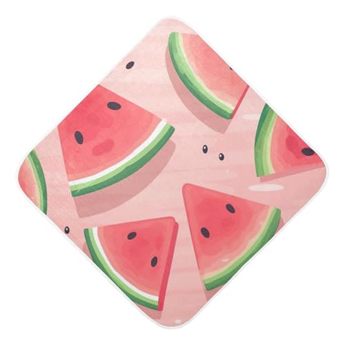 PaChyLuu Watermelon Slice Baby Hooded Towel Soft Cotton Baby Towels Ultra Absorbent Bath Towel for Babies Boys Girls, 35x35 Inch