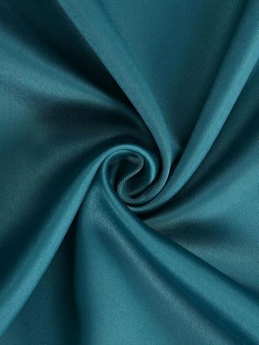 Image of 100% Blackout Curtains for Window- 4 Feet (Pack of 1) | Black Back Coated Fabric |Heat & Noise Insulation | Eyelet Curtains for Living Room & Bedroom |Sea Teal