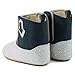 ESTAMICO Baby Girls Embroidery Western Cowgirl Boots Infant Sequin Leather Cowboy Booties Round Toe Ankle High Hook and Loop Shoes, Navy 3-6 Months