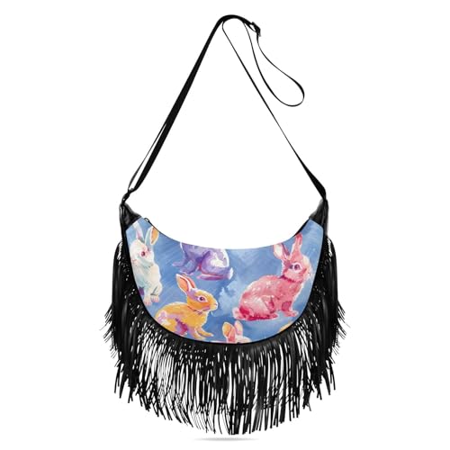 CEBUGI Bolsa tiracolo feminina com franjas, franjas, franjas, bolsas de ombro Hobo, bolsa tiracolo com alças ajustáveis