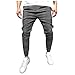 Produktbild Herren Jogginghose Trainingshose Sport Fitness Gym Training Slim Fit Sweatpants Streifen Jogging-Hose Stripe Pants Chino kariert gestreift mit Gummibund