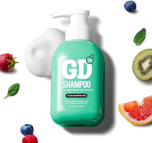 TS GD Shampoo for Flake Prone, Uncomfortable Scalp (14.1 Fl Oz) For Youth & Teens | Gentle Scalp-Care Routine | Silicone, SLS, SLES Free | Korean Hair Care (Green)