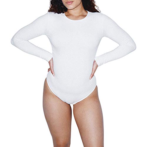 Bodysuit manches longues American Apparel blanc : le body stretch idéal pour le bureau