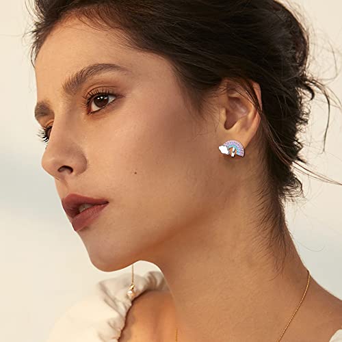 Jstyle 6Pairs Clip On Earrings For Women Stainless Steel Cz Heart Flower Butterfly Multicolored Clip-On Stud Earring Set #TOP4