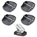 4 Pack Trailer Stabilizer Leg Foot Pads with Locking Pins, Heavy-Duty Anti-Sink Base for Camper, Travel Trailer & Towable RV Manual Stabilizers (7”x5.5”, Black)