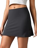Picture of Colorfulkoala Dreamlux Tennis Skirt with Inner Shorts Pockets High Waisted Casual Athletic Golf Skort for Women(XL, Dark Carbon)