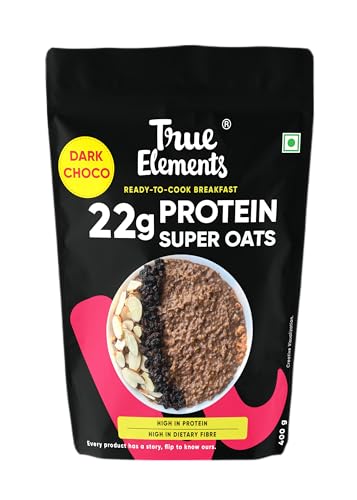 True Elements High Protein Oats 400g - Dark Chocolate Oats | 22g Plant Protein | Protein Rich Breakfast | 100% Wholegrain Oats | Dark Chocolate with Jaggery Powder (B0C2KVNLDD) Amazon Price History, Amazon Price Tracker