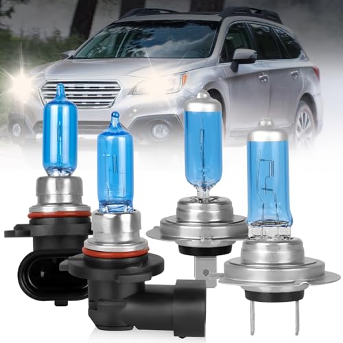 NSDXCT Fit For Subaru Outback 2005-2014 Halogen Light Bulbs, 9005 HB3 High Beam+H7 Low Beam Headlight Bulbs Front Light, Super Bright Headlight Replacement Bulbs, Plug and Play, 4PCS