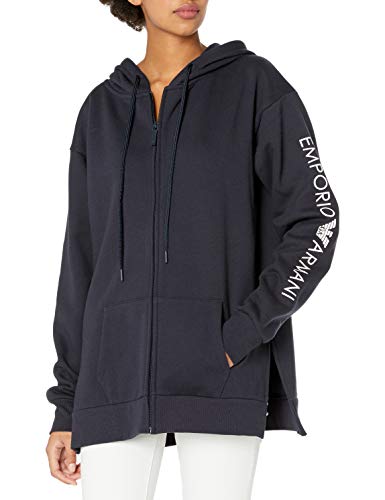 Emporio Armani Women's Stretch Cotton Full Zip Jacket, Marine, XS