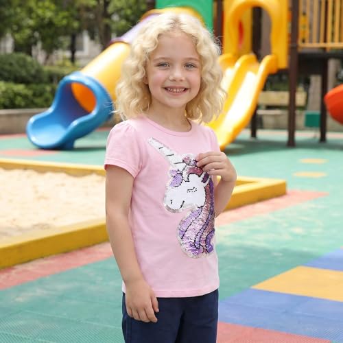Image of Flip Sequin Unicorn Shirt Tee for Girls 3-12 Years