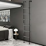 Industrial Iron Attic Stairs Straight Ladder 4ft 5ft 6ft 7ft 8ft 9ft 10ft, Wall Mounted Heavy Duty Loft Bed Ladder for Basement Egress and Window Well Escape(3m/10ft/118 in)