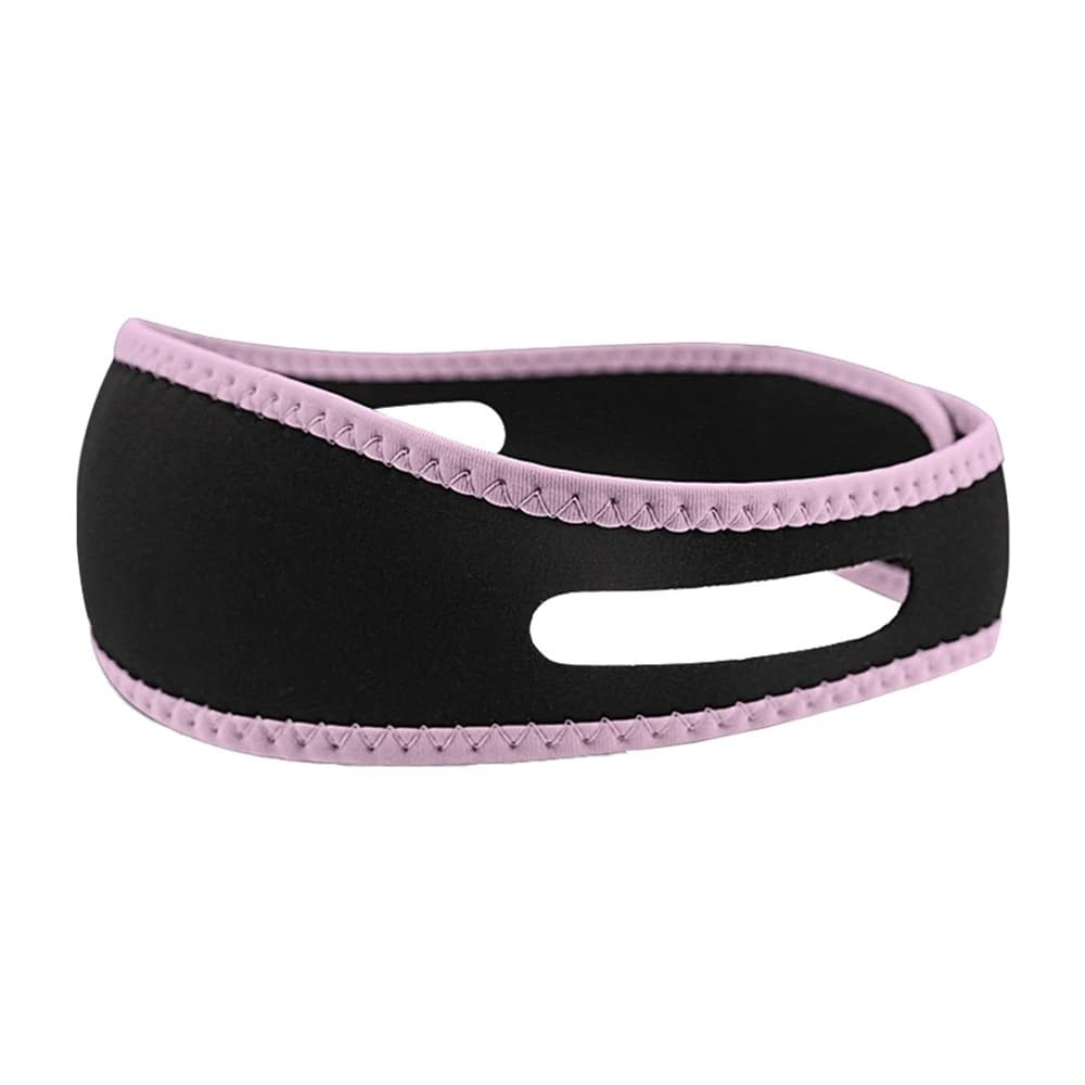 Cinturón antironquidos, correa de barbilla ajustable, antironquidos, alivio del sueño, para mujeres y hombres (negro)