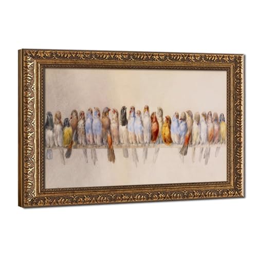 Impression sur toile Hector Giacomelli A perch of Birds tableau mural de 30x45cm
