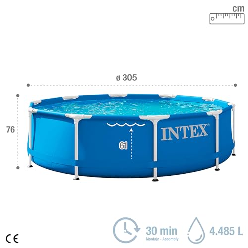Intex 28202UK 10ft x 30in Metal Frame Swimming Pool with Filter Pump, 4,485 liters, Blue, 305x76 cm - Image 3