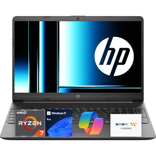 Image of HP 255 G10 15.6 inch FHD Business Laptop, Powerful AMD Ryzen 7 7735U, 8GB DDR5 RAM, 512GB PCIe SSD, AI Copilot Key, Numeric Keypad, USB Type-C, HDMI, Wi-Fi 6, Windows 11 Pro
