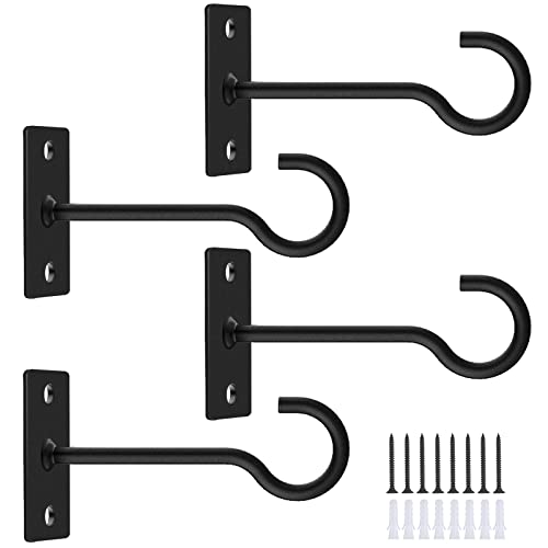 QTJUST 4Pack 4inch Wall Hook for Hanging Plant Bracket