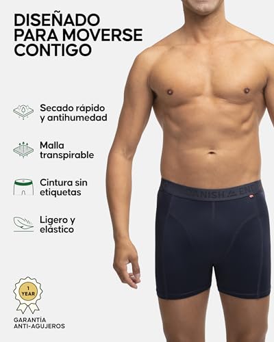 Miniatura 2 de Danish Endurance Boxer Deportivos Hombre, 3 Pack Azul Xl