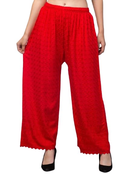 Women’s Pleated Palazzo Pants – Elastic Waist Wide Leg Trousers, Casual Summer Flowy Pants for Women, Comfortable High Waisted Plazzo Bottom Wear-picture-11