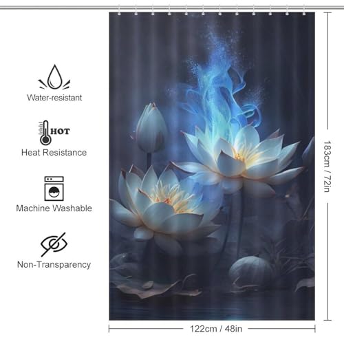 Rideau de douche imperméable en polyester lavable pour baignoire 122x183cm - 4