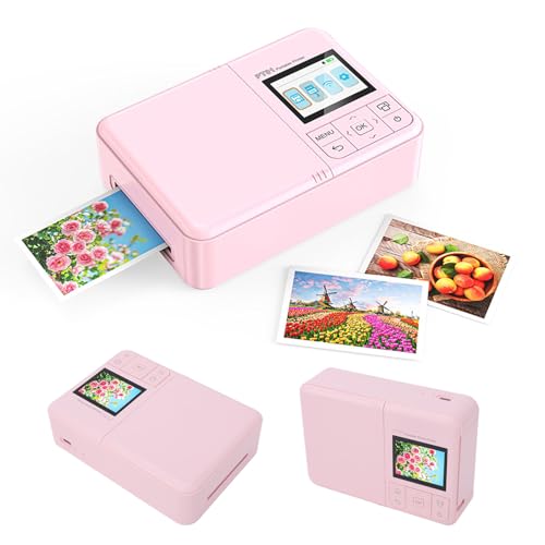 Image of Pomya Portable Photo Printer, 2x3 Inch Mini Photo Printer with WiFi and Bluetooth, 600 DPI Color Inkjet Picture from Phone, Wireless Sticker for Scrapbook Photos and