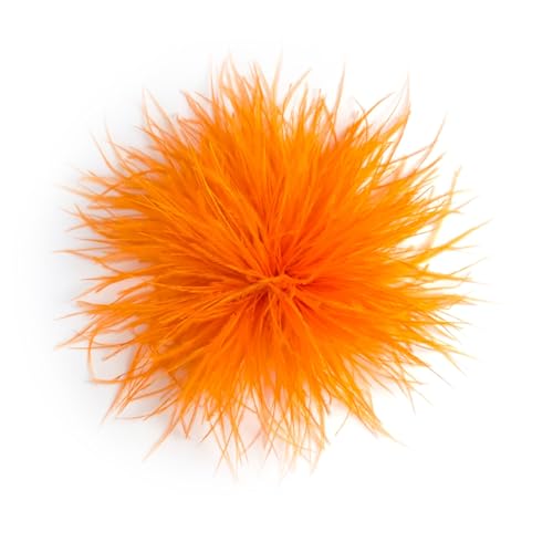 Baesics Feder Brosche Orange - Damen Fluffy Straußenfeder Anstecker Vintage Stil Hutaccessoire Braut Hochzeit Party Fasching Haarclip Fascinator für...