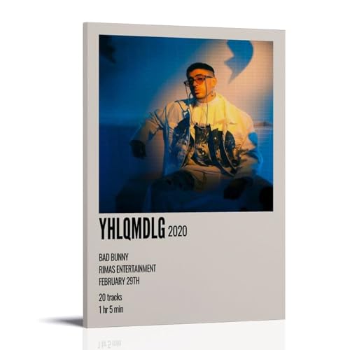 YHLQMDLG by Bad Bunny - Pinturas decorativas creativas impermeables sin enmarcar directamente pegadas con materiales a prueba de humedad y antiincrustantes, para sala de estar, dormitorio, pinturas