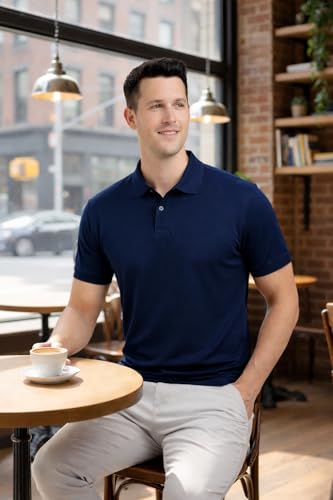 Image of Men's Plain Polo Neck T-Shirt | Comfortable | Stylish Casual & Smart Wear | Half Sleeve | Regular Fit