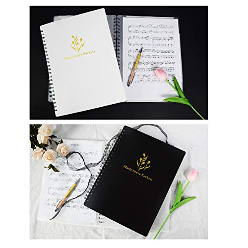 Muziekbladmap - map in A4-letterformaat, dubbelzijdig, muziekmap voor notenbatters en documenten etc. wit - Image 5